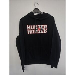 Hunter X Hunter Hoodie Mens Medium Black Anime Logo‎ Graphic Pullover Fleece